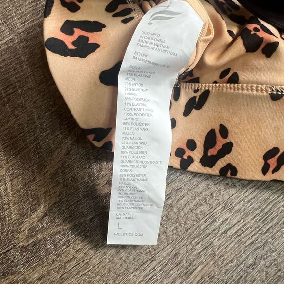 Fabletics On-The- Go Large Leopard Print Sports Bra with Cut Out - Picture 8 of 9